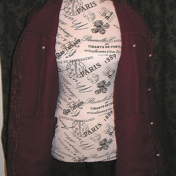 Christopher & Banks Women's XL Jacket Blazer Burgundy Pockets Textured New Tags - Picture 10 of 10